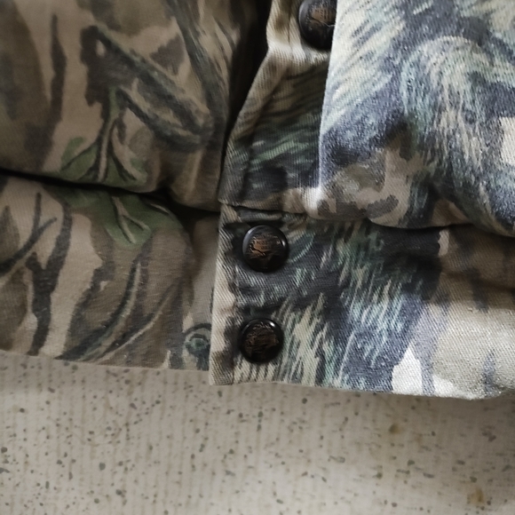 Vtg Mossy Oak Hunting Jacket Insulated Camo Tree XL Etched Button USA Made Clean - Picture 10 of 16